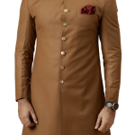 Classic Caramel Brown Achkan for Men | Elegant Ethnic Wear | Jaipurio